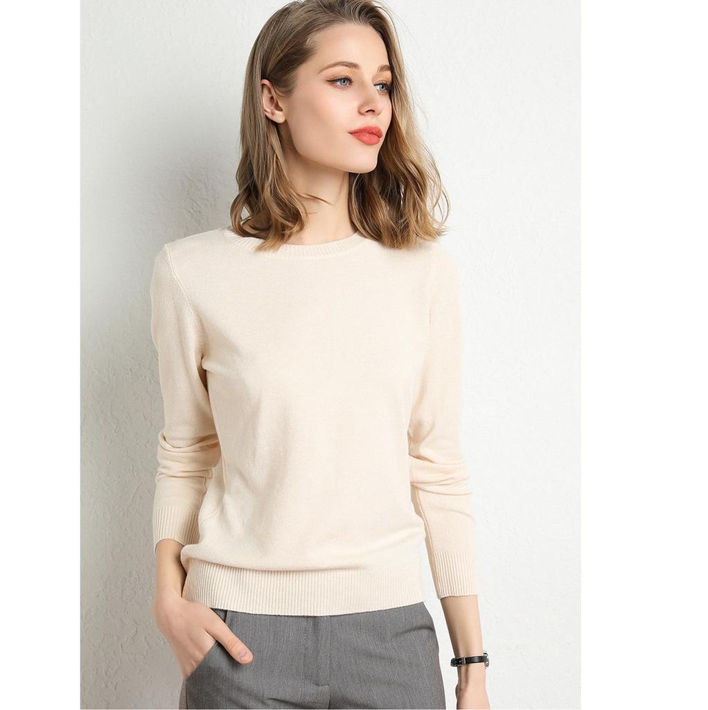 Autumn and Winter Round Neck Knitted Sweater for Women, As A Base Layer, Versatile and Fashionable Sweater