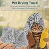Fiber Pet Shower Strong Water Absorption Drying Hood Bath Towel Grooming Accessory for CatsL Gray