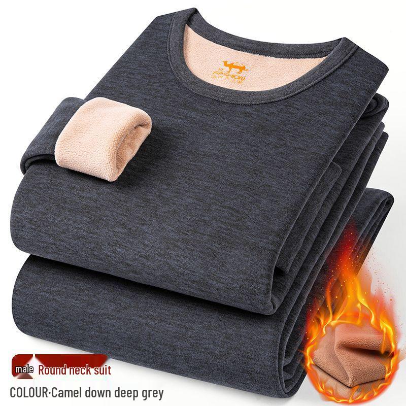 Herren- und Damen-Winter-Thermo-Unterwäsche-Set - Mit Samt gefüttert, Übergröße, Dick und Warm für den Herbst.