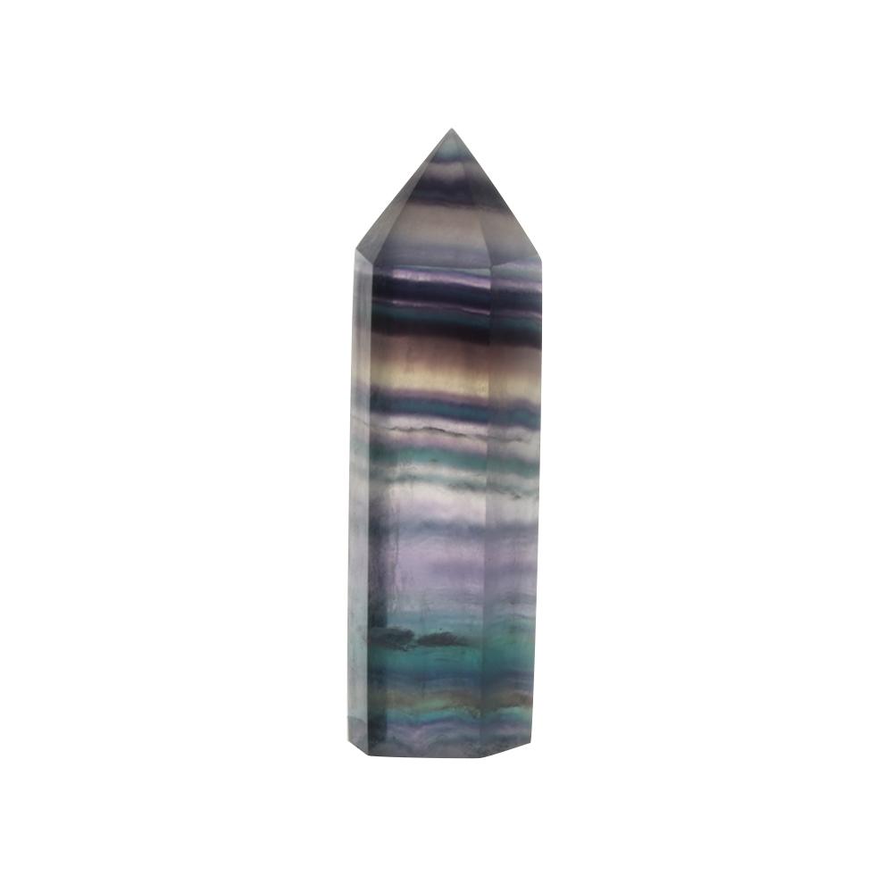 50-60mm Jewelry Colorful Stone Collectables Point Healing Crystal Wand Natural Fluorite Gemstone