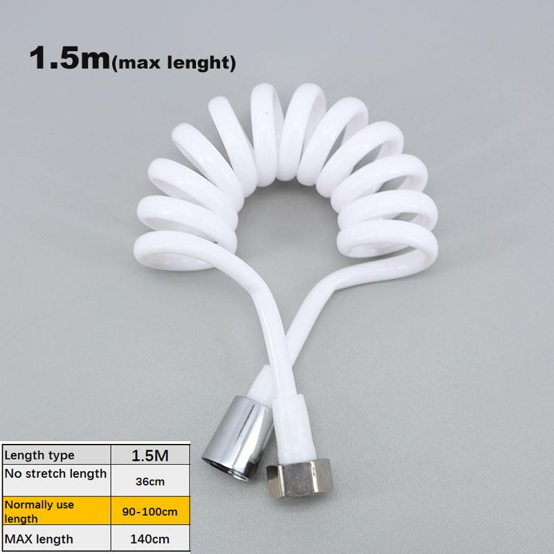 

1,5/2/3 м макс. гибкая белая пружинная душевая головка шланг для воды трубка для туалета унитаз биде распылитель телефонная линия мягкие детали для ванной комнаты 1.5m(max)