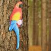 Outdoor Parrot Figurine Bird Sculpture Tree Decor Animal Garden Statue Ornament for