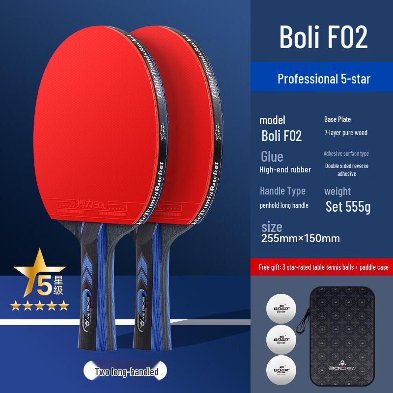 Bo Li Professionelles Tischtennis-Schläger-Set mit Schlägerhülle & Bällen