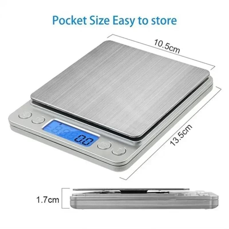 Kitchen Measuring Scales Mini Digital Kitchen Scale Weight Tools Pocket Precision & Food Electronic Jewelry Gold Gram Balance