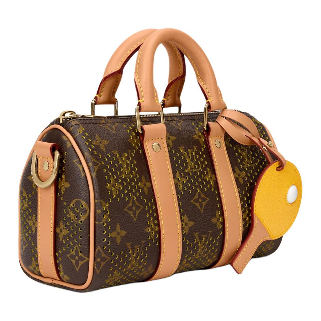 Louis Vuitton Keepall Monogram Grid Coated Canvas Shoulder Bag, Crossbody Bag, Handbag 25 Men's Brown M29296