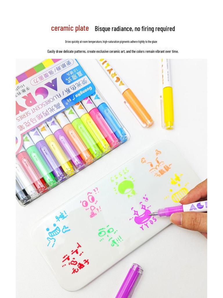 Guangna 586 Large Capacity Acrylic Paint Marker – Bleedproof, Layerable, High Gloss for DIY Projects