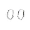 925 Sterling Silver Round Stud Earrings for Women Simple Inlaid Design Hoops Earrings Wedding Party Jewelry Accessories Gifts