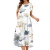 Women's One-piece Short Sleeve Flared Sleeve Loose Casual Round-neck Dress