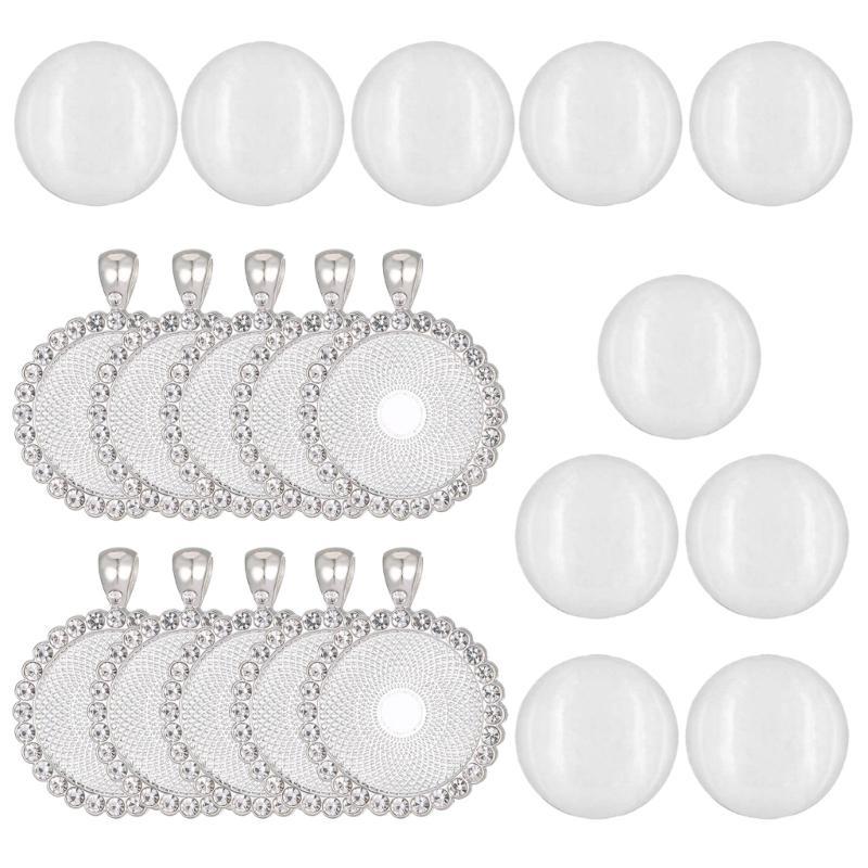 HX6F 10pcs Pendant Base 25x25mm Alloy Tray for Necklace Keychain Photo DIY Jewelry Making Findings Crafts