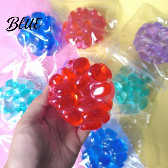 Crunchy Stress Ball Bead Filled Anxiety Relief Shapeable Squeeze Sensory Transparent Toy Portable Travel Moldable Clear Pinch Fidget