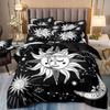Three-Piece 3D Digital Printing Sun And Moon Bedding Sun, Moon And Stars Quilt Cover