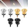 Metal 6pcs Guitar Strap Lock Buttons Gold Silver Black Acoustic Electric Ukulele Secure Heavy Duty