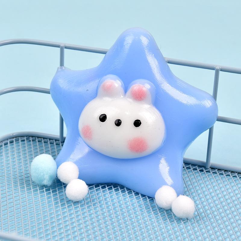 Mud Like Pinch Five Corners Star Rabbit Pinch Fun Silicone Super Soft Stress Relieving Squeeze Adult Kids Gift