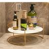 Vassoio in Vetro Marmorizzato Metallico Set da 2 Pezzi Scaffale Decorativo Portaoggetti Organizer da Scrivania Scaffale per Cosmetici Espositore Scaffali per Bagno