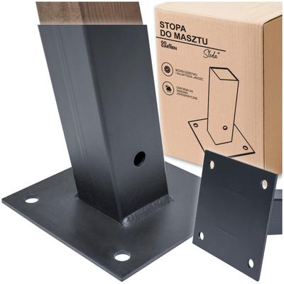Mast Pole Base Screwed To Concrete Mounting Anchor Foot 120x120