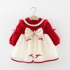 Baby Girls Dress Lolita Bow Patchwork Princess Dress Autumn Children's Dress