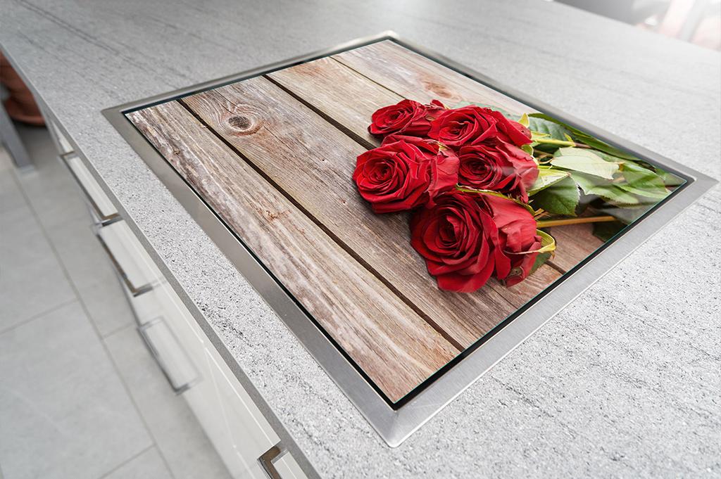 SZKLANA PŁYTA OCHRONNA NA KUCHENKĘ 70x52 RÓŻE