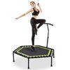 48" Sechseckiges Fitness-Trampolin mit Griff - Leiser Sprung, Elastisches Seil, Kommerzielles Modell für Erwachsene