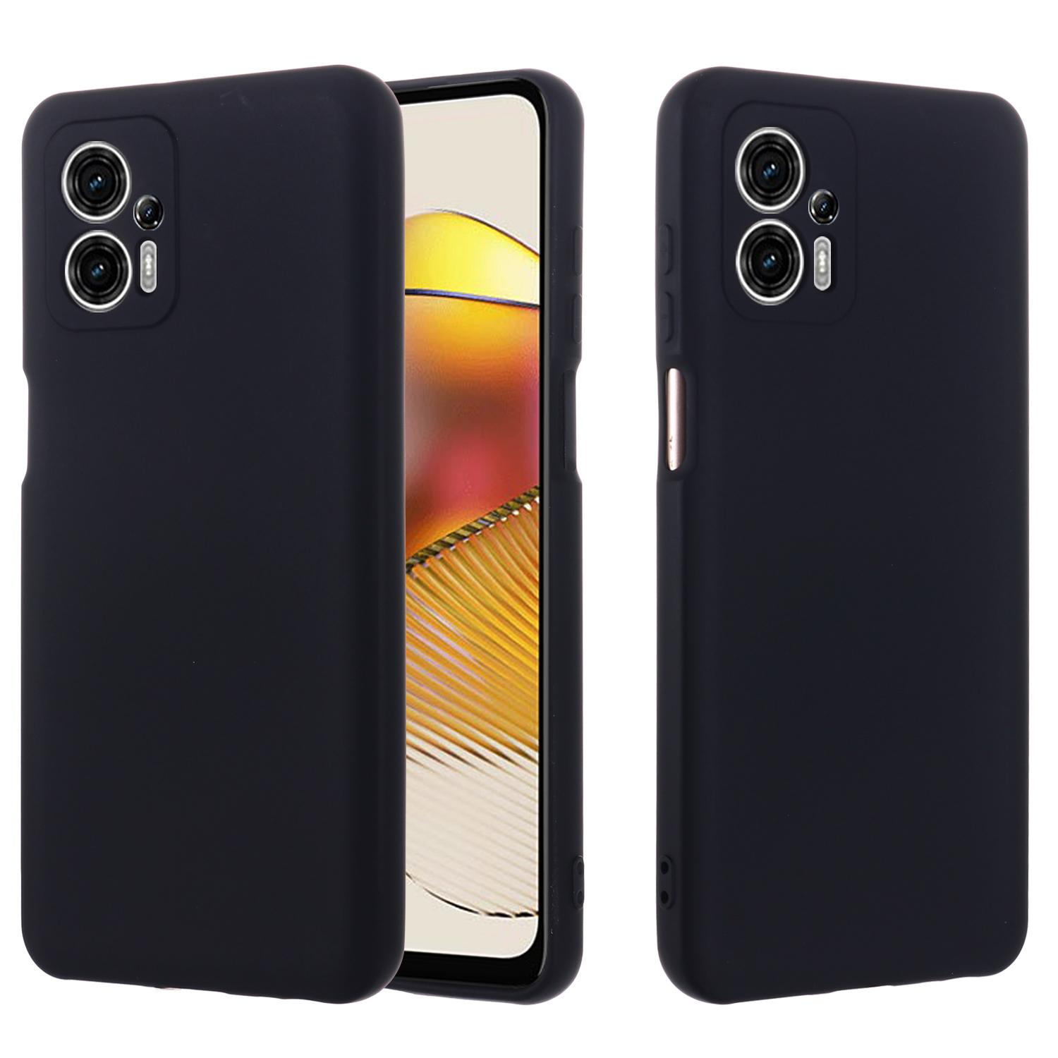 

Smartphone Cover for Motorola Moto G13 4G/G23 4G,Liquid Silicone Soft Lining Case with Strap Black