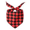 Teddy Kerchief Long Lifespan Easy To Wear Cotton Checkerboard Grid Dog Bandana for Spring