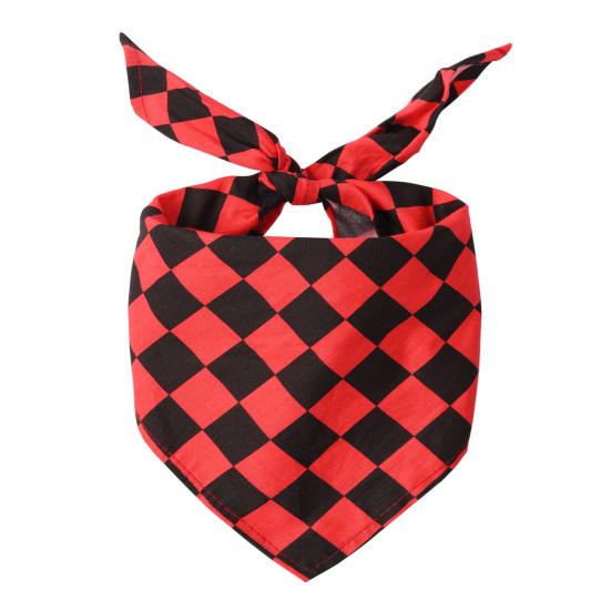 

Тедди-косынка, длительный срок службы, легко носить, хлопковая бандана в шахматную клетку для собаки на весну красный черный