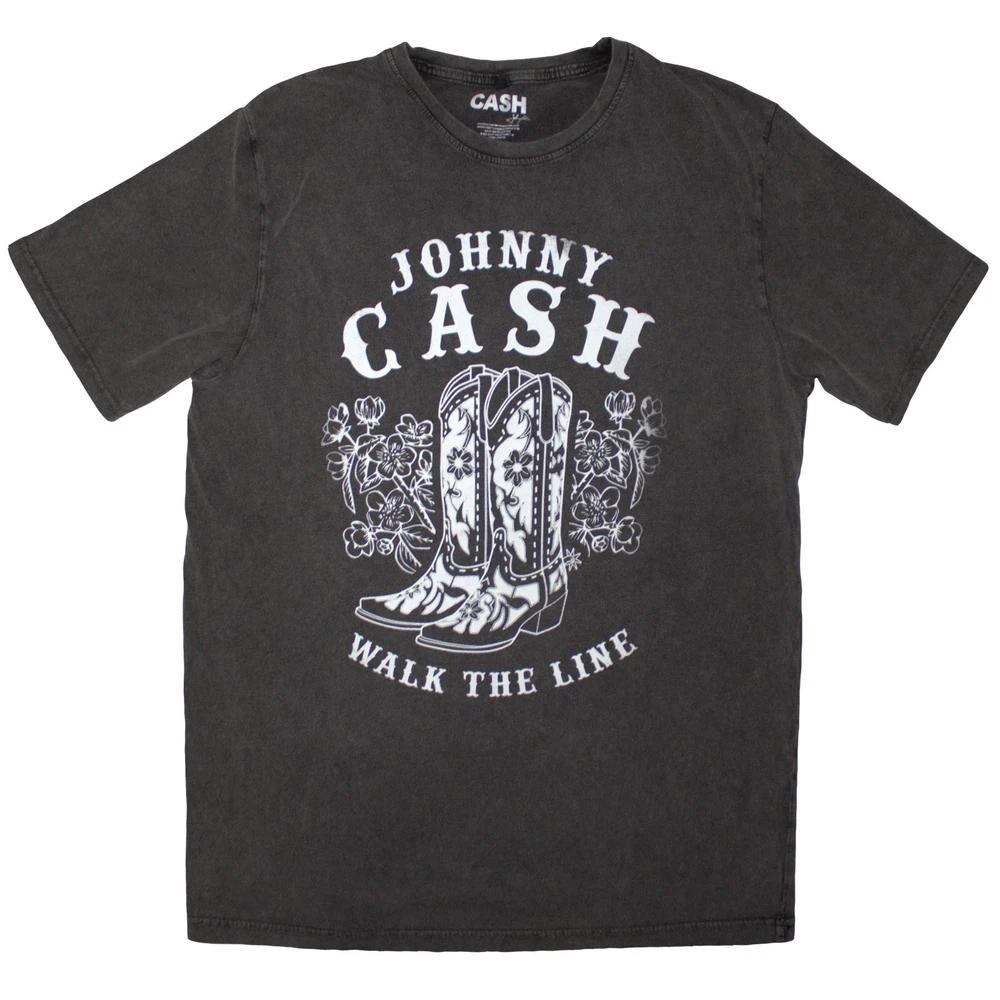 Johnny Cash Walk The Line Boots Tee Tshirt Unisexs L