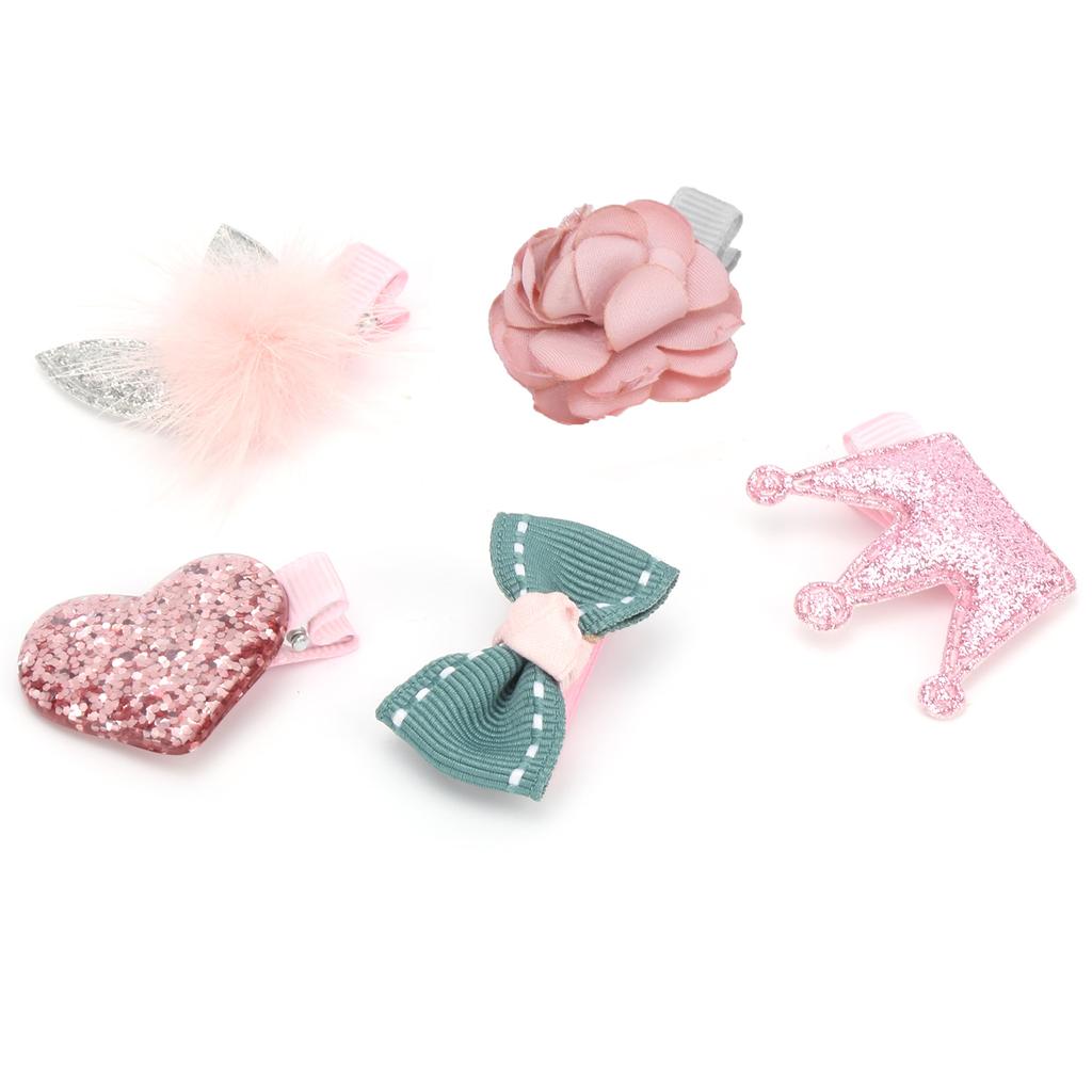 Pet Hair Clips Rose Crown Bows Head Flower Hair Pins Set Pet Grooming Accessories Supplies