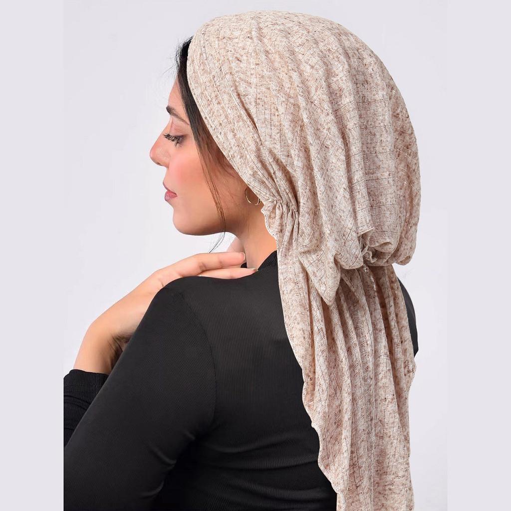 Polyester Womens Arc Hat With Double Tail Headscarf For Casual Travel