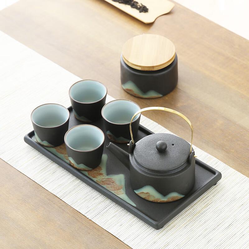 Japanese Style Coarse Pottery Kung Fu Teapot Set