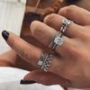 Alloy Ancient Silver Clip Zircon Crown Joint Ring Combination Six-Piece Ring Set