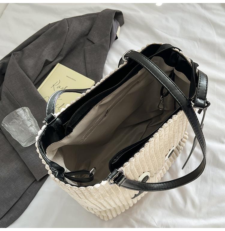 Corduroy Tote Bag Women's Shoulder Bag Large Capacity Multi-Function Backpack