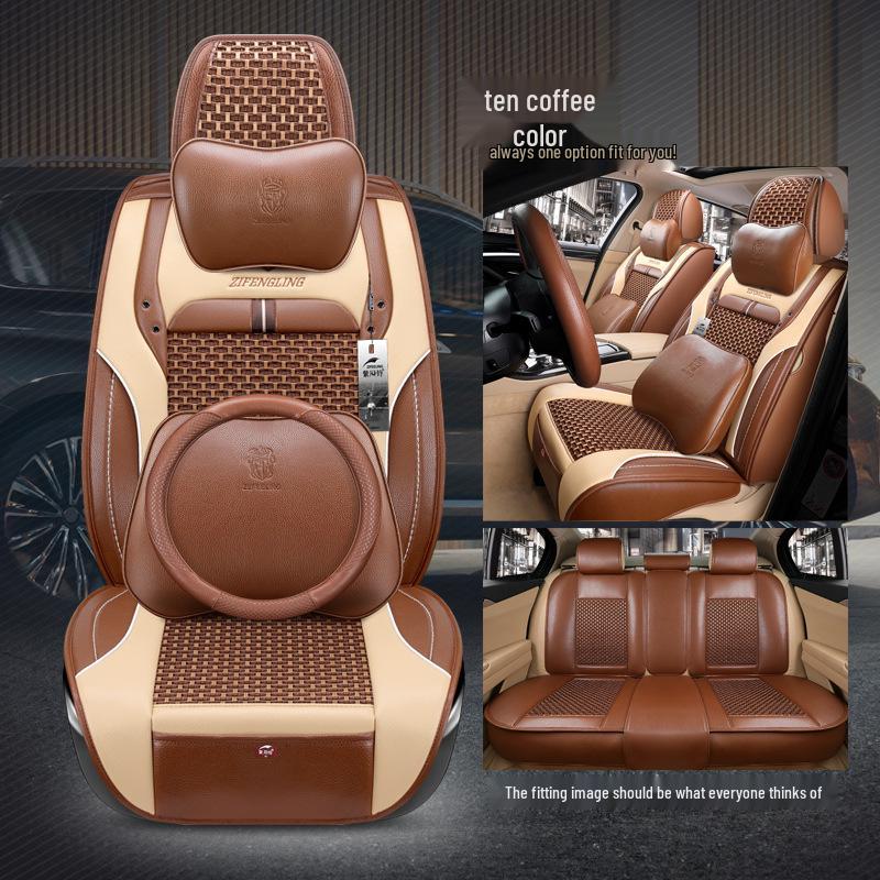 Four-Season Ice Silk Car Seat Cushion for Emgrand Boyue Vision X3 X6 - Cartoon Design