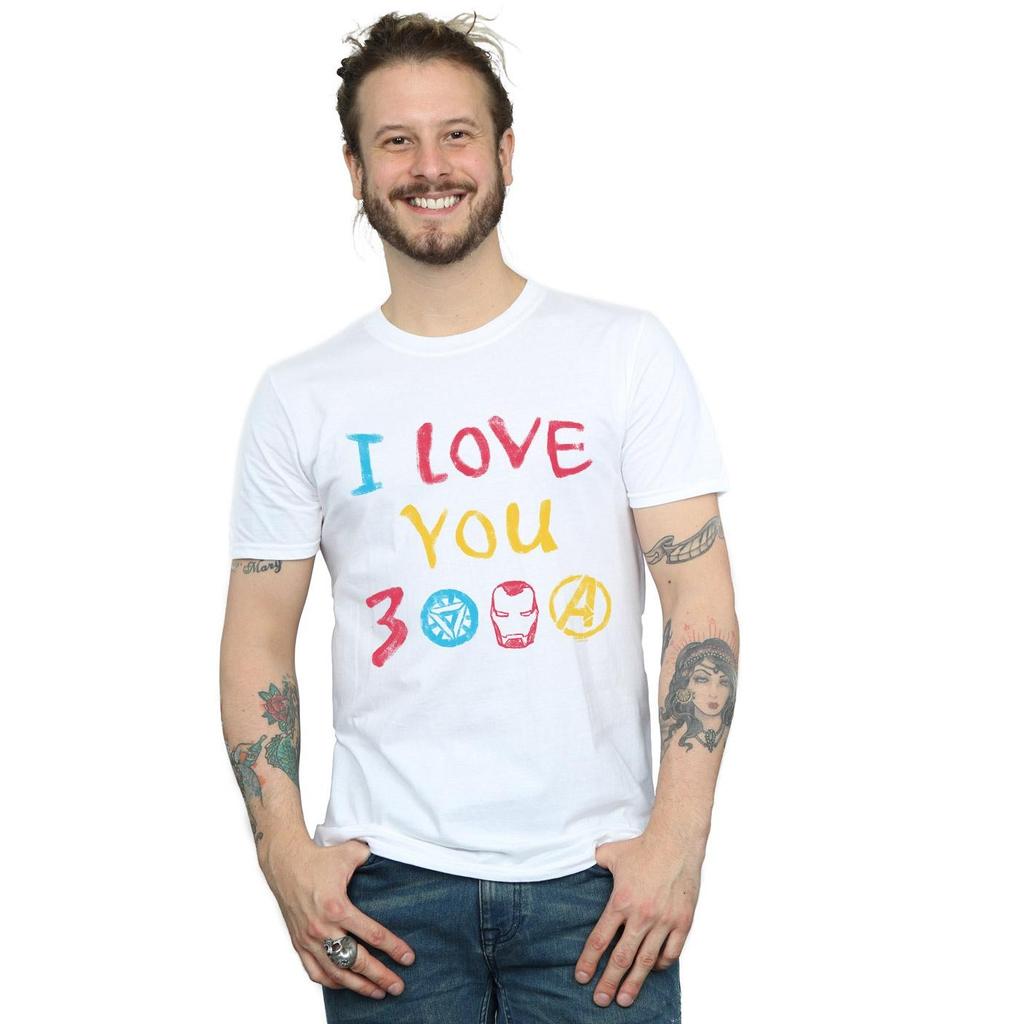 Marvel Mens Avengers Endgame I Love You 3000 Crayons T-Shirt