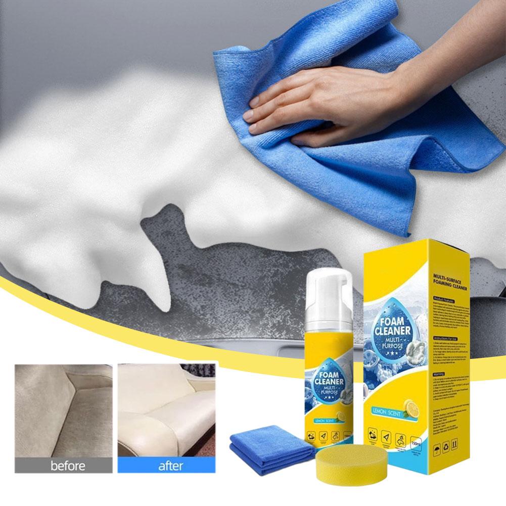 Multi-Enzyme Foam Cleaner For Car Interior Leather, Plastic & Fabric Steering Wheel Seat Decontamination Maintenance Spray