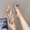 Fashion Internet Celebrity Toe-crossed Slippers Women 2025 Summer New Versatile Comfortable Simple Temperament Cool Slippers Women