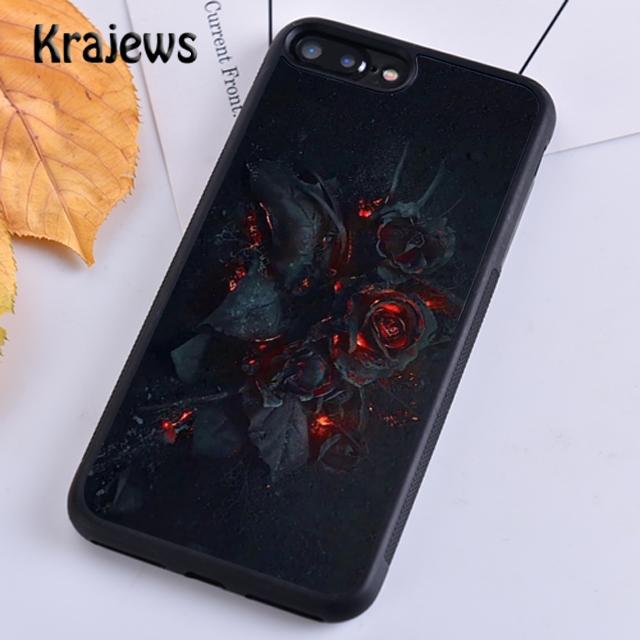 Krajews Burning Love Rose Soft Phone Case Cover For iPhone 14 5 SE 6s 7 8 Plus XR XS 11 12 13 Pro Max Samsung S21 S22ultra Plus
