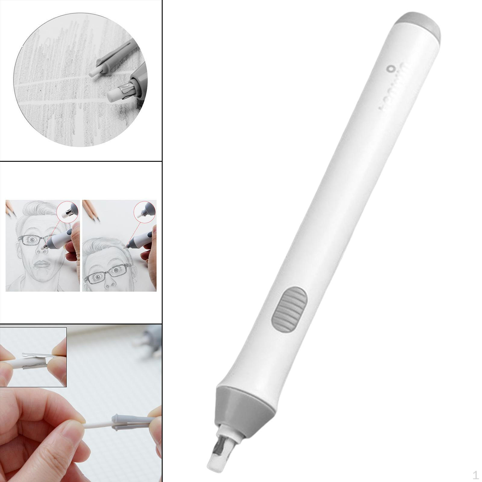 Electric Pencil Eraser Kit 22 piece Rubber Refills Battery Operated Portable for Highlights