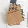 Compact Spiral Sketchbook with Black & White Pages - Portable Pocket Size with Kraft Paper Cover for Drawing and Note-Taking