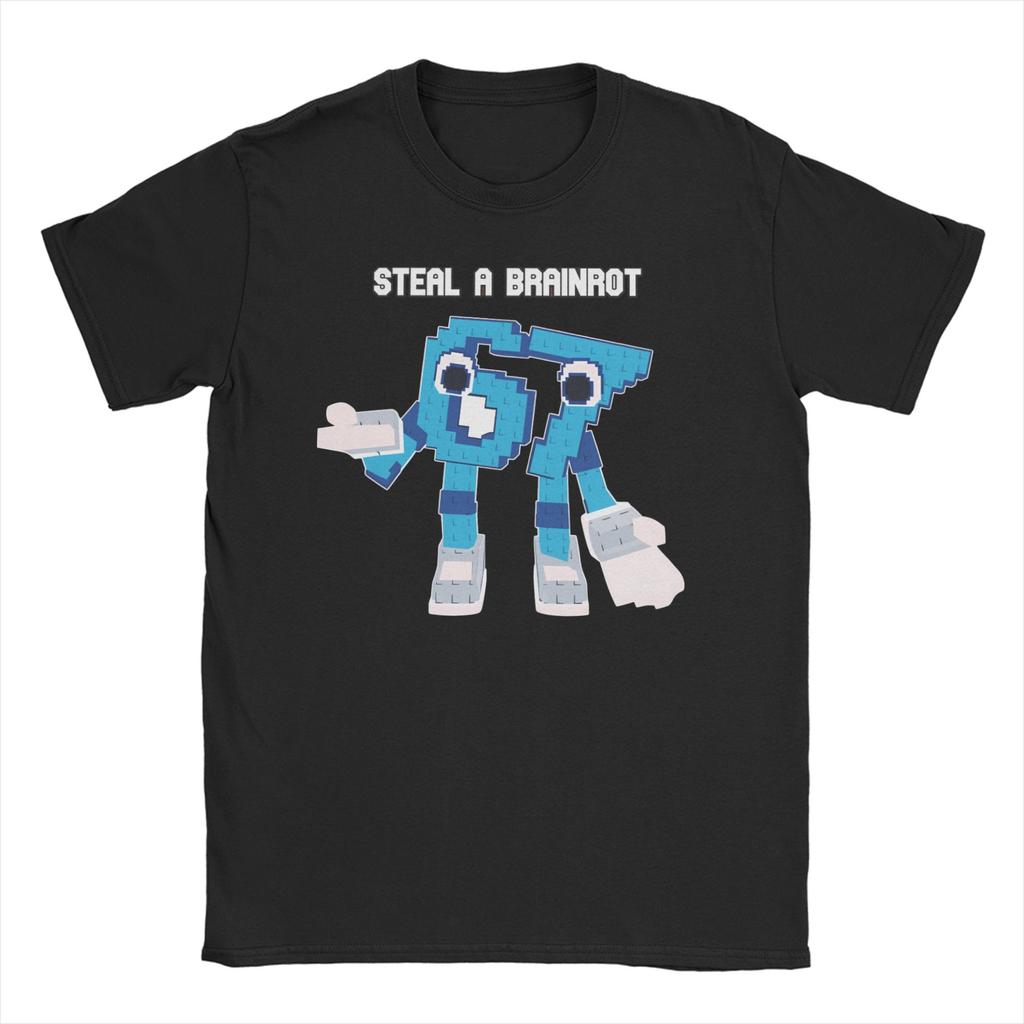 Steal a Brainrot TShirt for Men Women  Vintage 100 Cotton Tee Shirt Crewneck Short Sleeve T Shirt Adult Clothes