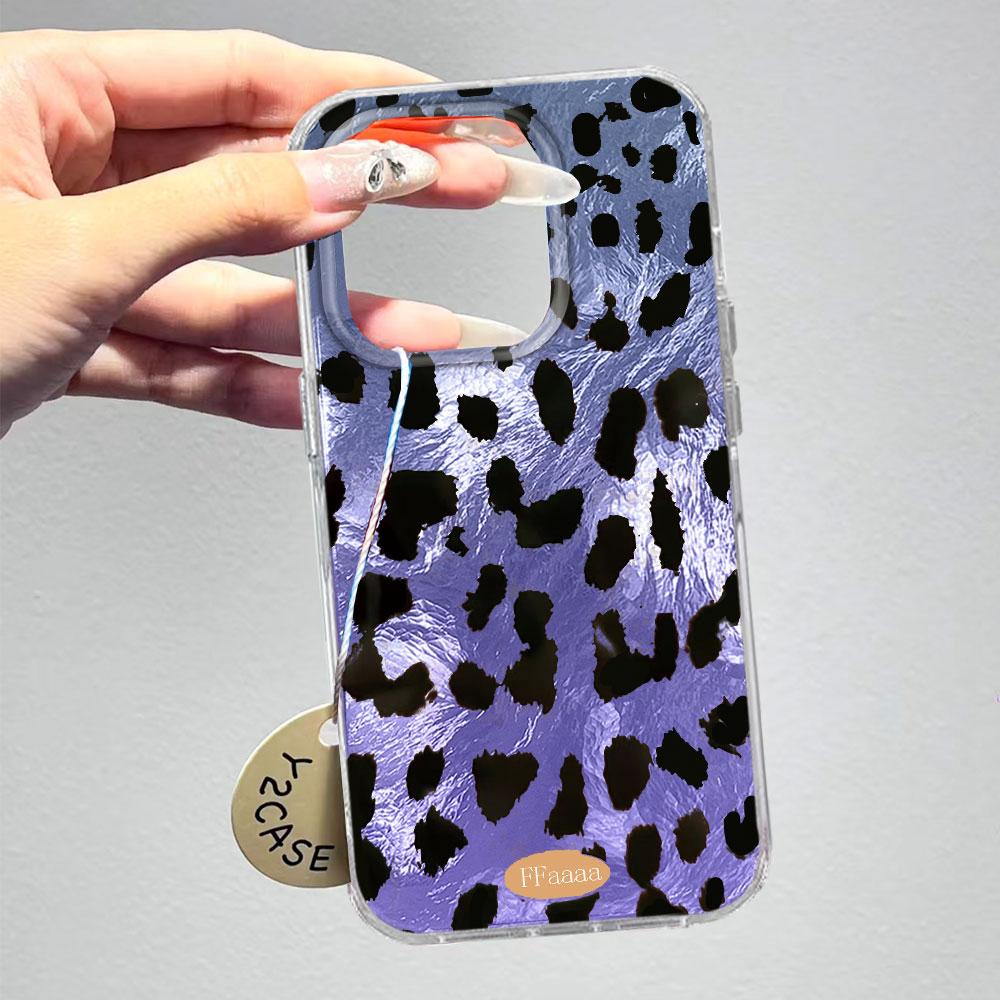 Schwarzes Leopardenmuster Mode INS Handyhülle für iphone 17 Air 16 15 14 13 11 12 Pro Max 7 8 Plus X XS XR SE 2022 2020 16e Hülle