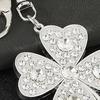 Four Leaf Clover Keychain Sparkling Rhinestone Lucky Charm with Lobster Clasp for Bags And Keys Gift for Women