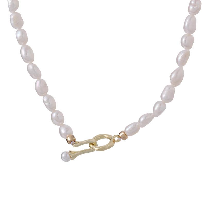 South Korea 'S New Luxury Baroque Natural Freshwater Pearl Necklace For Women New Unusual Jewelry Christmas Gift Accessories