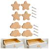 4x Wooden Cabinet Knobs Decorative with Screws Modern Furniture Knobs Drawer Pulls for Furniture Dresser Closet Cupboard Kitchen