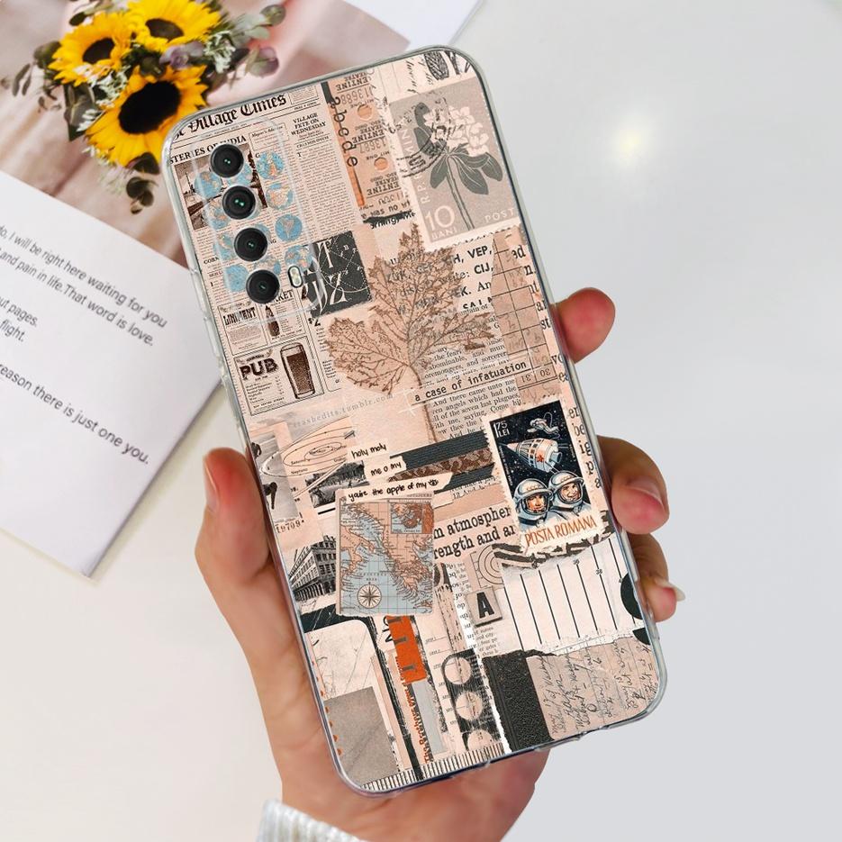 For Huawei P Smart 2021 Case PPA-LX1 PPA-LX2 New Fashion Painted Cover Soft TPU Phone Case For Huawei Y7a Psmart 2021 Coque Capa