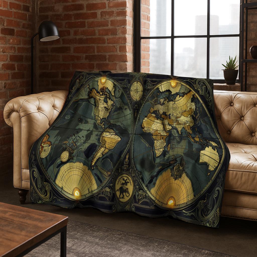 Retro Navigationskarte Kompass Flanell Decke Weiche Warme Überwurfdecke für Bett Schlafzimmer Zimmer Wohnzimmer Reise Camping Picknick Geschenk
