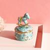 Valentine Gift Alloy Rocking Horse Jewelry Box Enamel Craft Decor Birthday Present