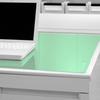 Plus Desk Mat, Hard, Hard to the touch, with underlay, Glossy finish, Ink transfer resistant, 4mm thick, 600 x 450mm, Transparent + Light Green,