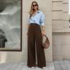 Fall New Style Solid Color High-waist Wide-leg Casual Pants for Women