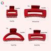 Korean Acrylic Red Geometric Hair Claw for Women Fashion Small Large Square Hair Crabs Clip Clamps Girls Hair Accessories