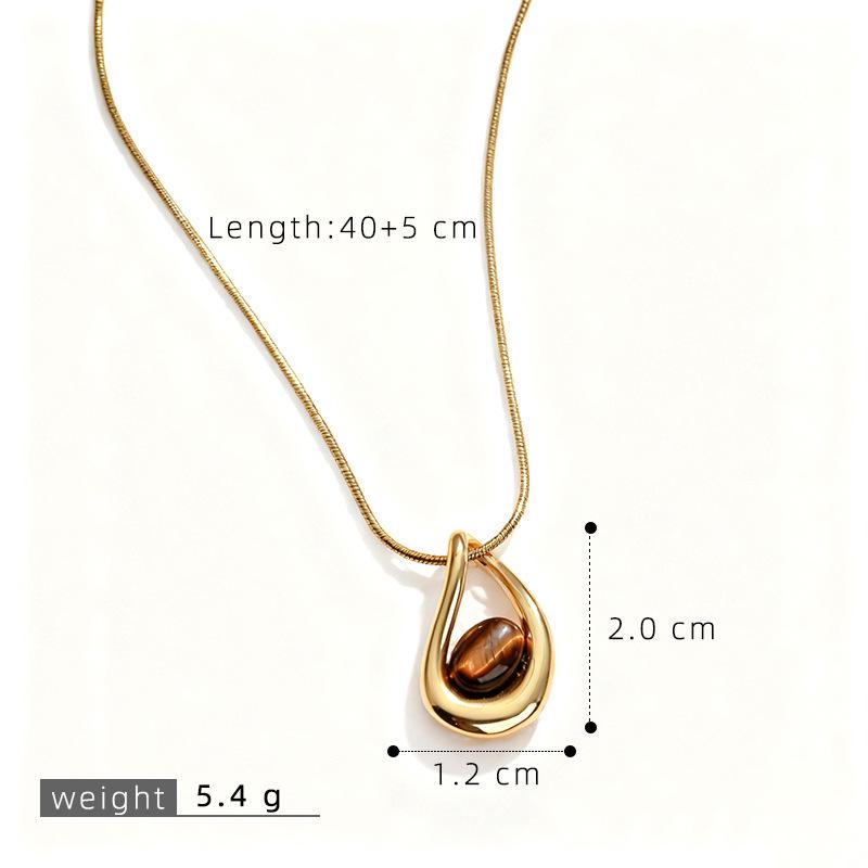 Elegant Myerard Style Tiger's Eye Braided Pendant Necklace for Women